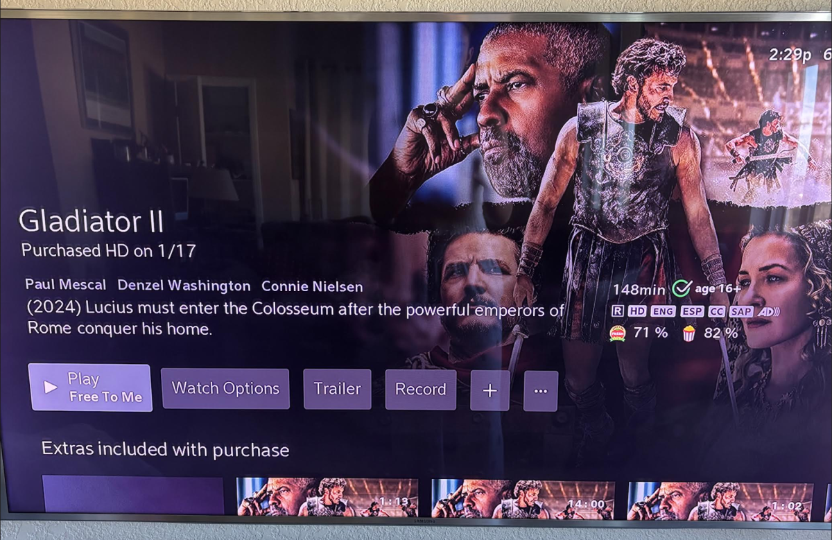 Gladiator II - ready to be streamed on numerous television platforms.